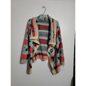 Styleholic Shawl Neck Open Cardigan Sweater Jacket Southwestern Womens Small